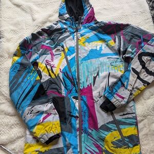 Neff Blue and Black Graphic Jacket